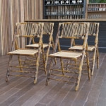 Flash Furniture American Champion Bamboo Folding Chairs, Set Of 4 Folding Chairs