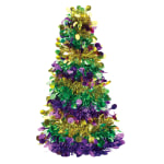 Amscan Mardi Gras Tinsel Trees, 10in, Multicolor, Pack Of 6 Trees