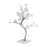 Simple Designs Morning Glory Lighted Decorative Tree, 17 3/4inH, Clear Shade/Silver Base