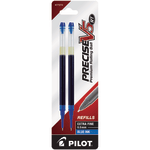 Pilot Precise Liquid Ink Retractable Rollerball Refills, V5, 0.5 mm, Extra-Fine Point, Blue, Pack Of 2