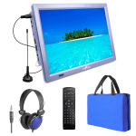 BeFree Sound 14in LED Portable Television With Carry Bag And Headphones, Blue