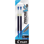 Pilot Precise Liquid Ink Retractable Rollerball Refills, V7, 0.7 mm, Fine Point, Blue, Pack Of 2