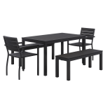 KFI Studios Eveleen 5-Piece Outdoor Patio Set, 45-4/8inH x 36inW x 36inD, Black