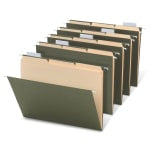 Office Depot Brand Hanging File Folder/File Folder Combo Kit, Letter Size (8-1/2in x 11in), 3/4in Expansion, 100% Recycled, Green