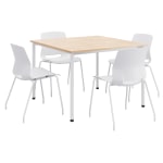 KFI Studios Dailey Square Dining Set, Natural/White