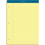 TOPS Double Docket Legal Pad, 8 1/2in x 11.75in, Canary, 100 Sheets