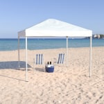 Flash Furniture Outdoor Pop-Up Event Canopy Tent With Carry Bag, 106inH x 116inW x 116inD, White