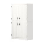 South Shore Farnel 33inW 4-Door Storage Cabinet, Pure White