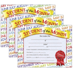 Hayes Certificates, 8-1/2in x 11in, Student Of The Month, Months, 30 Certificates Per Pack, Set Of 3 Packs