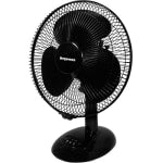 Impress Oscillating 3-Speed Table Fan, 10inH x 12inW x 12inD, Black