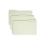 Smead Pressboard Top-Tab Folders, 1/3 Cut, 14 3/4in x 9 1/2in, Gray/Green, Pack Of 25