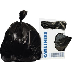 Heritage Low-density Dark Can Liner - 56 gal Capacity - 43in Width x 47in Length - 1.50 mil (38 Micron) Thickness - Low Density - Black - Resin - 100/Carton - Can, Waste Disposal - Recycled