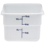 Cambro CamSquare Food Storage Container, 12 Qt, White