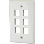 DataComm 6 Port Keystone Plate (Standard) - 6 x Socket(s) - White