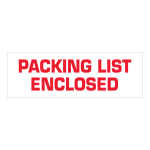 Tape Logic Pre-Printed Carton Sealing Tape, "Packing List Enclosed", 3in x 110 Yd., Red/White, Case Of 6 Rolls