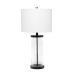 Lalia Home Entrapped Glass Table Lamp, 28inH, White Shade/Black Base