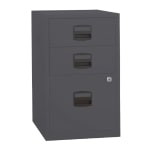 Bisley PFA 16inD Vertical 3-Drawer File Cabinet, Charcoal