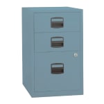 Bisley PFA 16inD Vertical 3-Drawer File Cabinet, Metal Blue