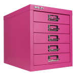 Bisley 5-Drawer Steel Cabinet, 13inH x 11inW x 15inD, Fuchsia