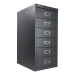 Bisley 15inD Vertical 6-Drawer File Cabinet, Charcoal