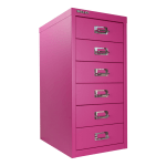 Bisley 15inD Vertical 6-Drawer File Cabinet, Fuchsia