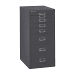 Bisley 15inD Vertical 8-Drawer File Cabinet, Charcoal