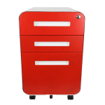 Bindertek Glide 20inD Vertical 3-Drawer File Cabinet, Red