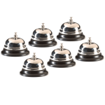 Ashley Productions Desk Call Bells, Black/Silver, Pack Of 6 Bells