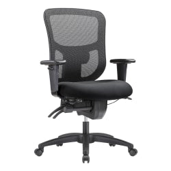 WorkPro Sentrix Ergonomic Mesh/Mesh Mid-Back Manager Chair, Fixed Arms, Black, BIFMA Compliant