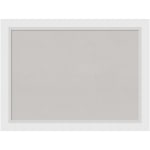 Amanti Art Cork Bulletin Board, 32in x 24in, Gray, Blanco White Wood Frame