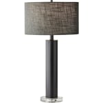 Adesso Ezra Table Lamp, 25-1/2inH, Dark Gray Shade/Matte Black Base