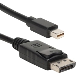 QVS Mini DisplayPort To DisplayPort UltraHD 4K Black Cable, 6.5ft