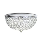 Elegant Designs Elipse 2-Light Flush-Mounted Ceiling Light, 13inW, Chrome