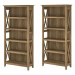 Bush Business Furniture Key West 66inH 5-Shelf Bookcase Set, Reclaimed Pine, Standard Delivery