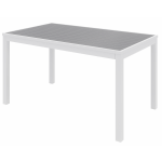 KFI Studios Eveleen Rectangle Outdoor Patio Table, 29inH x 32inW x 55inD, Gray/White