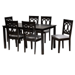 Baxton Studio Lenoir Dining Set, 29-3/16inH x 59-1/16inW x 35-7/16inD, Gray/Espresso