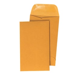 Quality Park Coin Envelopes, 2 1/2in x 4 1/4in, Brown Kraft, Box Of 500