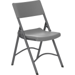 Cosco Zown Classic Commercial Resin Folding Chair - Gray Seat - Gray Back - Gray Steel, High Density Resin, High-density Polyethylene (HDPE) Frame - Four-legged Base - 4 / Carton