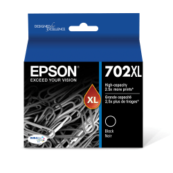 Epson 702XL DuraBrite Ultra High-Yield Black Ink Cartridge, T702XL120-S