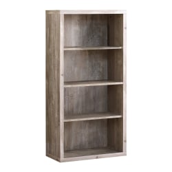 Monarch Specialties 48inH 4-Shelf Adjustable Bookcase, Taupe Woodgrain