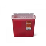 Medline Biohazard Patient Room Sharps Containers, 5 Qt, Translucent Red, Pack Of 20