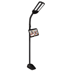 OttLite Dual Shade Traditional LED Floor Lamp, 62in, Black