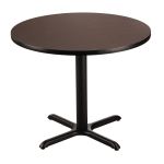 National Public Seating Cafe Table, 30inH x 36inW x 36inD, Mahogany/Black