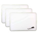 Flipside Products 2-Sided Magnetic Dry-Erase Boards With Pens, 12in x 9in, White, Silver, Aluminum Frame, Pack Of 3 Boards