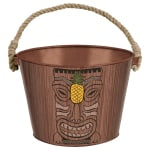 Amscan Summer Tiki Metal Ice Bucket, 10in, Brown