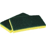 Impact Cellulose Scrubber Sponge - 0.9in Height x 3.2in Width x 6.3in Length - 5/Pack - Cellulose - Yellow, Green