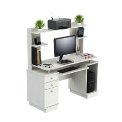 Bush Furniture Salinas 48inW Computer Desk With Hutch, Driftwood Gray, Standard Delivery