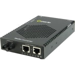 Perle S-1110DP-M2ST2 - Fiber media converter - GigE - 10Base-T, 1000Base-LX, 100Base-TX, 1000Base-T - RJ-45 / ST multi-mode - up to 1.2 miles - 1310 nm