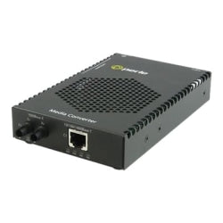 Perle S-1110PP-M2ST2 - Fiber media converter - GigE - 10Base-T, 1000Base-LX, 100Base-TX, 1000Base-T - RJ-45 / ST multi-mode - up to 1.2 miles - 1310 nm