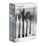 MegaChef Cravat 20-Piece Flatware Utensil Set, Black